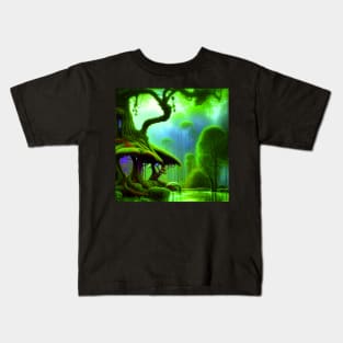 Tree House Portrait, greenery Outside Kids T-Shirt